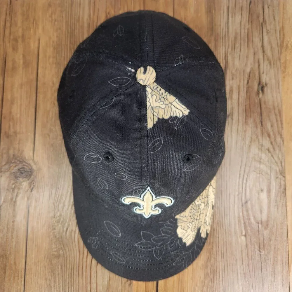 New Orleans Saints OTS Strapback Hat Cap Black Gold Fleur-De-Lis Logo NFL Sports